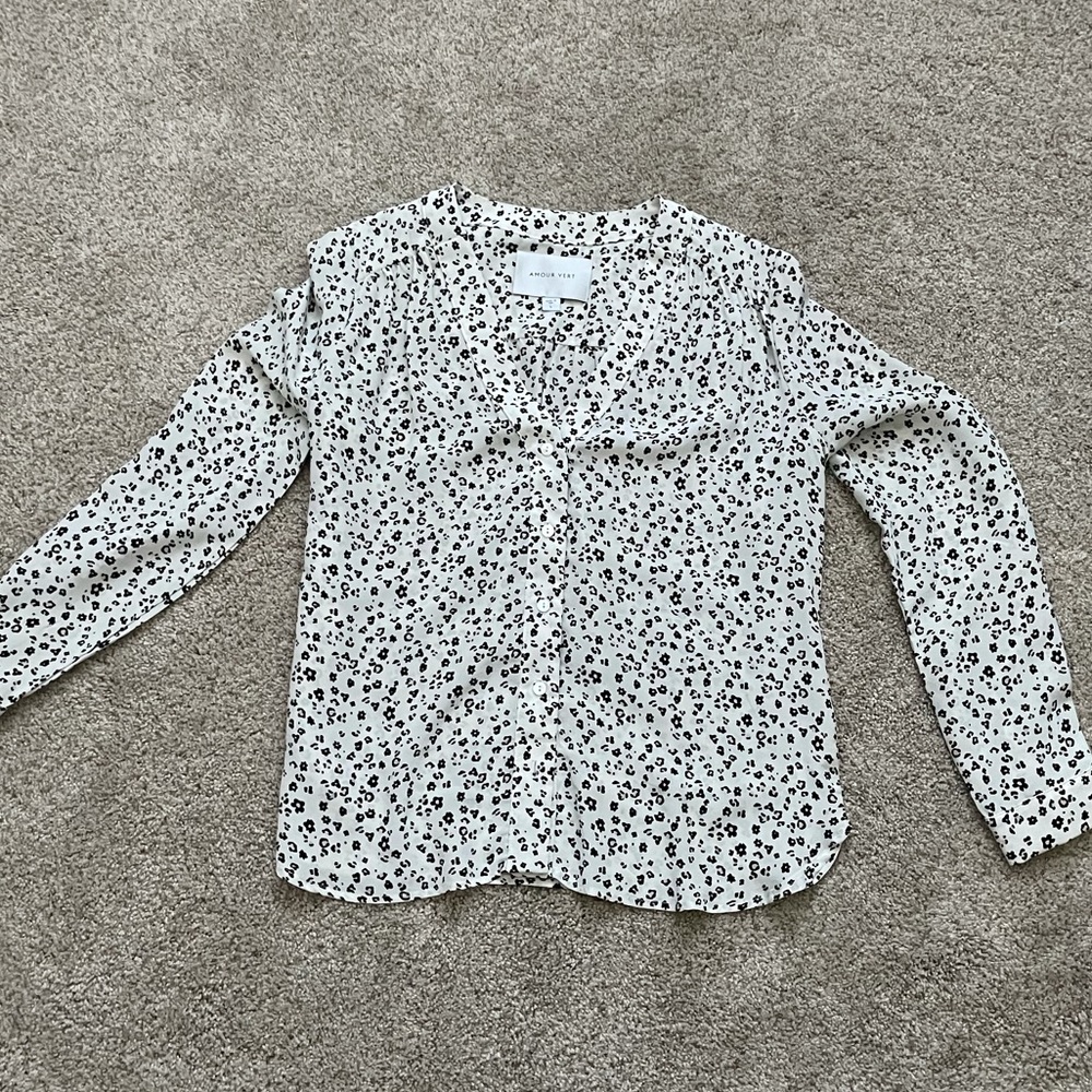 White leopard print blouse